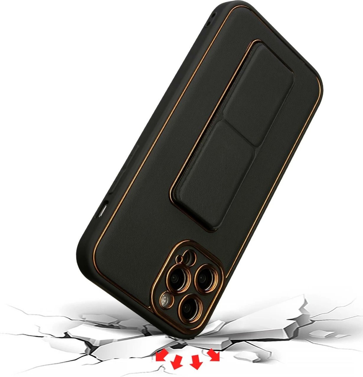 Mbështjellës Hurtel Kickstand për Samsung Galaxy A12 5G, silikon, i kuq