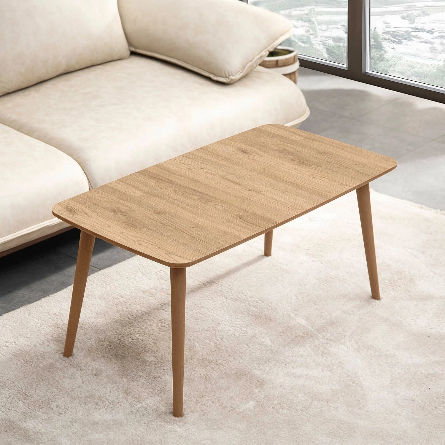 Tavolinë kafeje Skye Decor, ngjyrë lisi, Luci