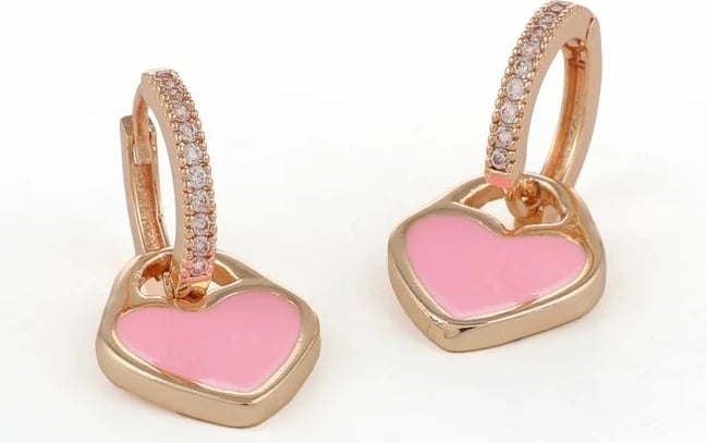 Vathë metalik ngjyrë ari, zemër rozë, Elika, CKP9366