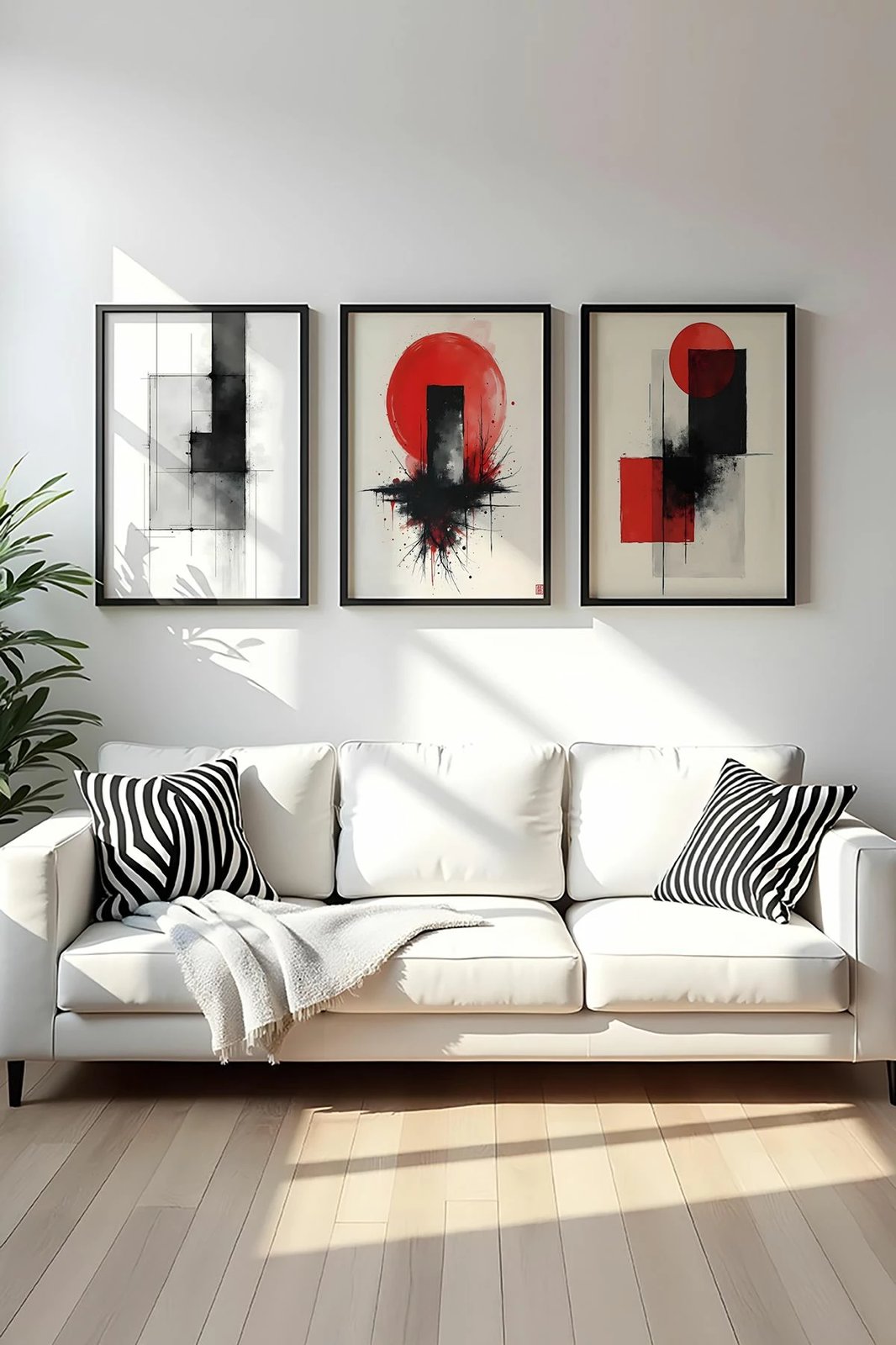 Set pikturash dekorative me kornizë, MDF, shumëngjyrëshe, Wallity, Huhu443, 50x70cm (3 copë)