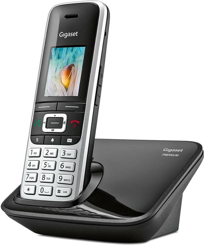 Telefon fiks pa kabllo Gigaset Premium 100, i zi/argjendtë