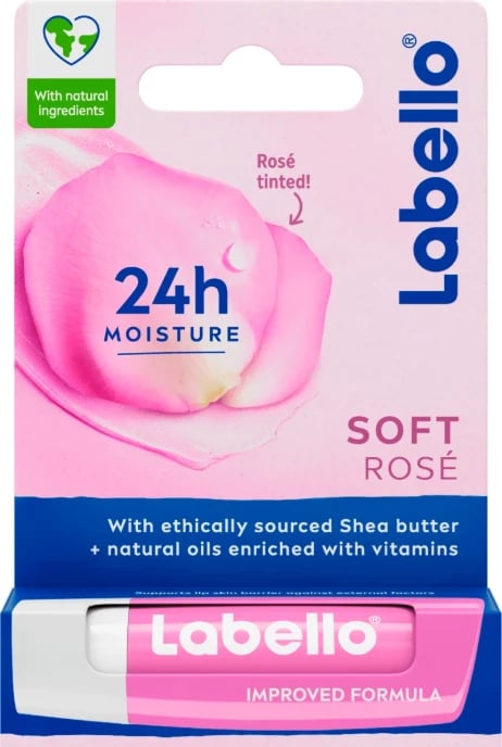 Zbutës për buzë Labello Soft Rose, 4.8 g
