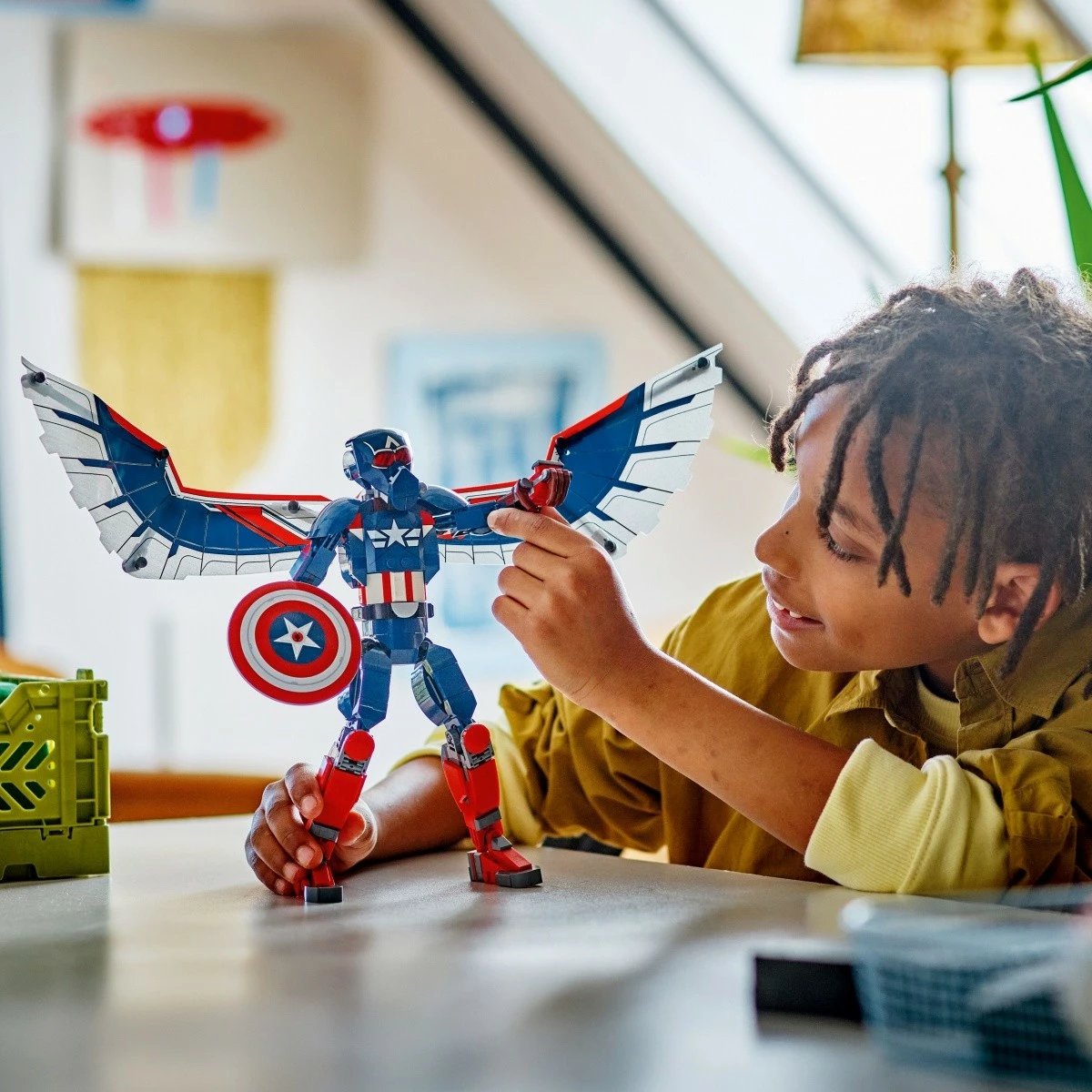 Set LEGO Marvel Super Heroes Captain America 76296, 359 pjesë, për fëmijë 8+, me krahë dhe mburojë, shumëngjyrësh