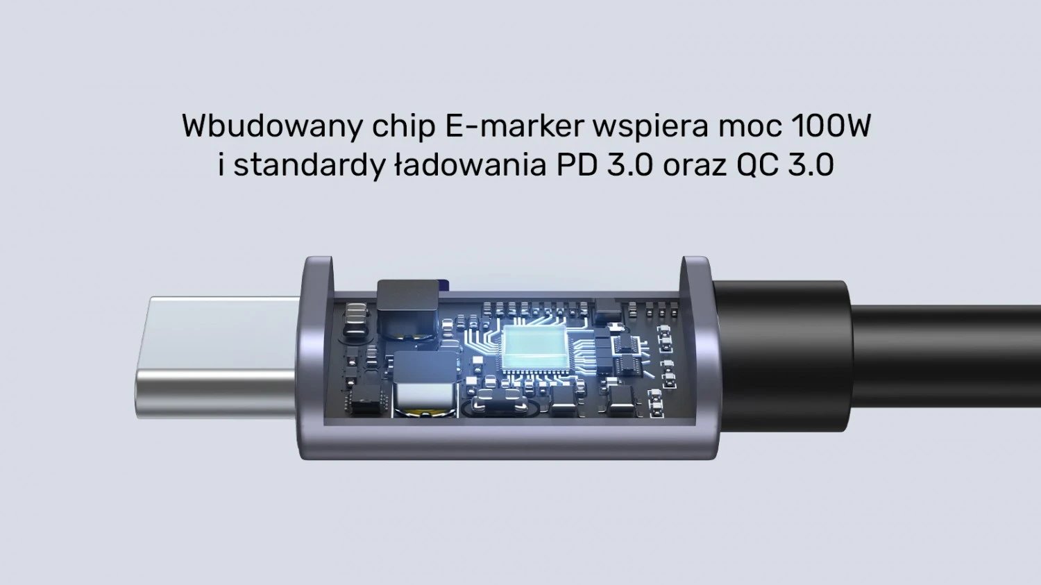 Kabllo Unitek USB-C me kënd 90° PD100W 0,5m, ngjyrë zi-hiri Kabllo Unitek USB-C me kënd 90° PD100W 0,5m, ngjyrë zi-hiri