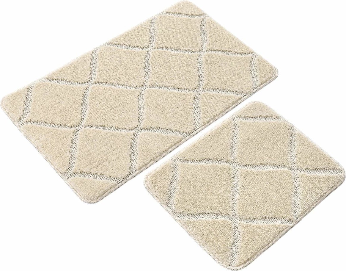 Set tapetash për banjo (2 copë), Mijölnir, model me vija, krem Set tapetash për banjo (2 copë), Mijölnir, model me vija, krem