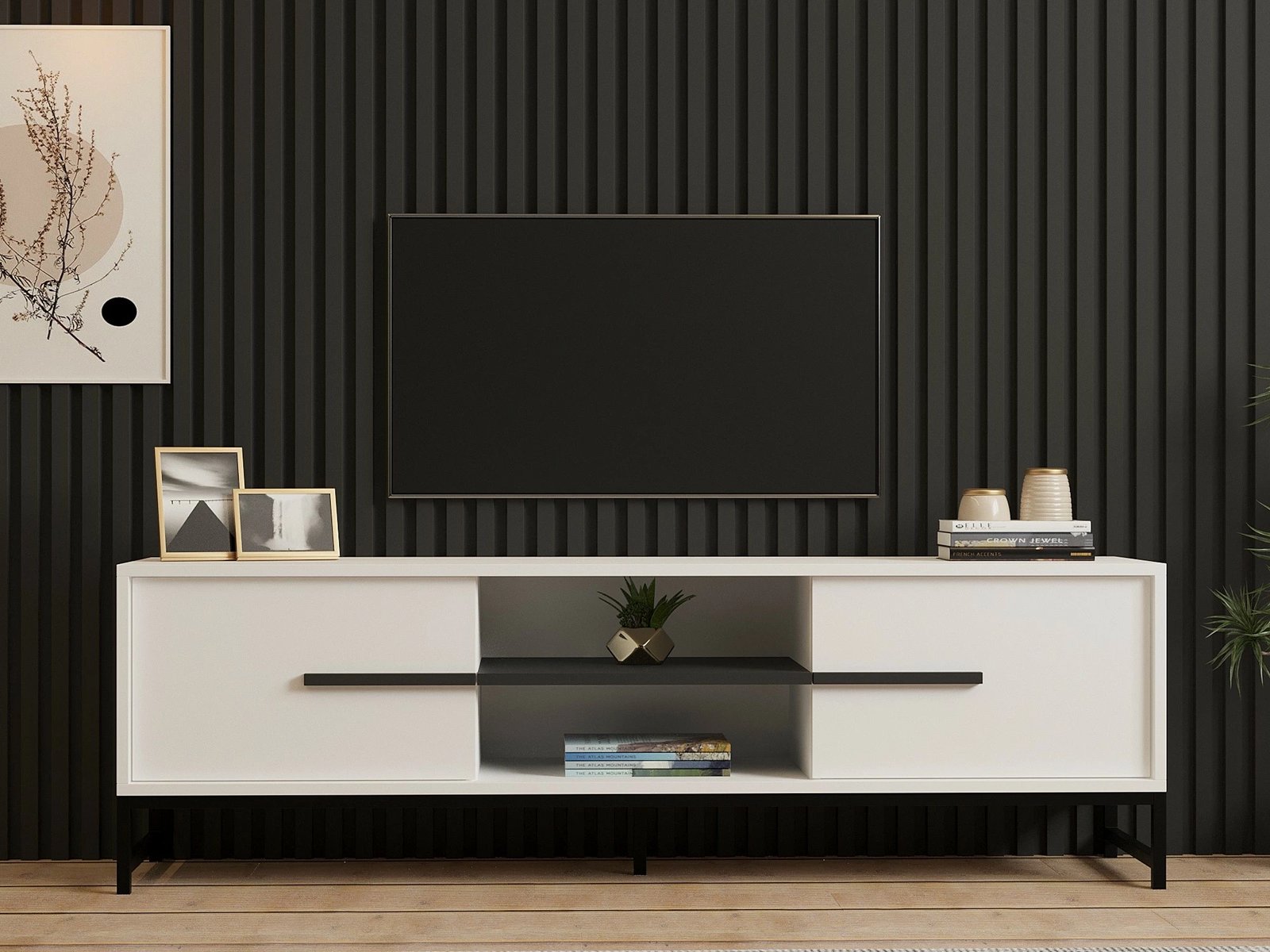 Komodë TV Hanah Home, Mono, e bardhë