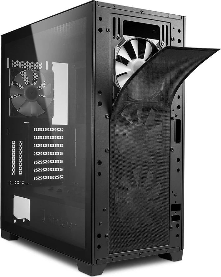 Kasë Sharkoon TG7M RGB midi, e zezë