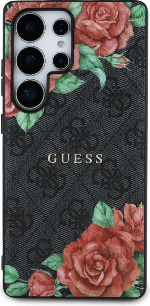 Mbështjellës Guess Leather 4G Flowers Print Metal Classic Logo MagSafe për Samsung Galaxy S25 Ultra, Zi Mbështjellës Guess Leather 4G Flowers Print Metal Classic Logo MagSafe për Samsung Galaxy S25 Ultra, Zi
