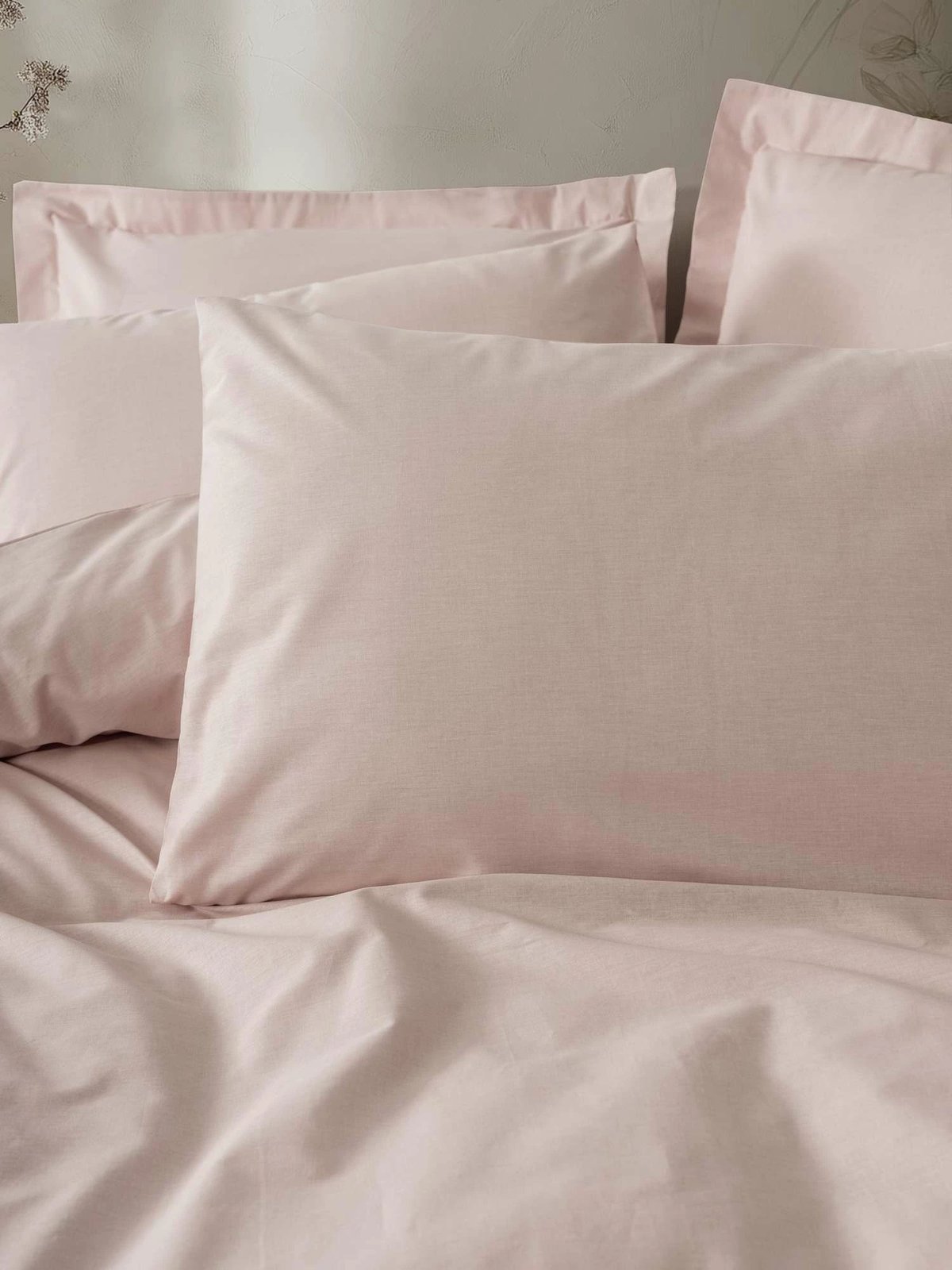 Set mbulesë për jorgan dopio Ranforce, ngjyrë pluhur, L'essentiel Set mbulesë për jorgan dopio Ranforce, ngjyrë pluhur, L'essentiel