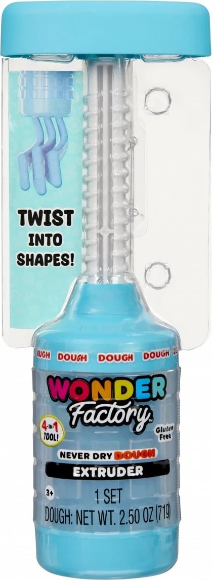 Set plastelinë modeluese MGA Wonder Factory Never Dry Dough me ekstruder, Kaltër
