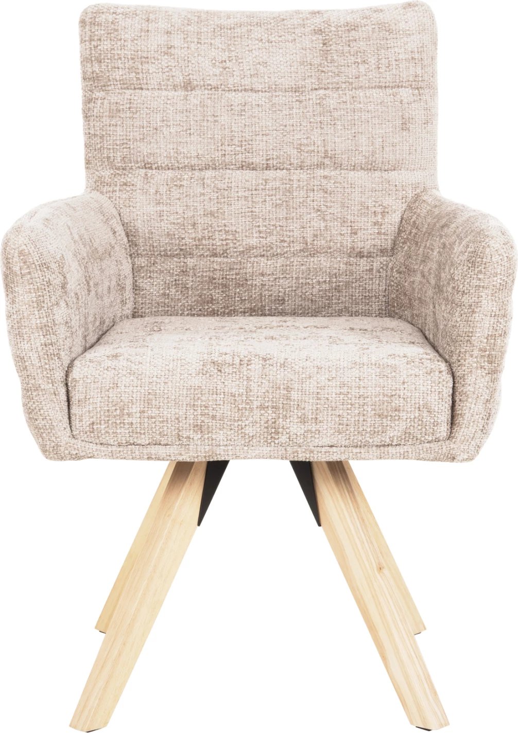 Karrige ngrënieje GAZER FH9845.04, pëlhurë bezhë, këmbë druri gome, 66x63x91H cm., set prej 2 copë