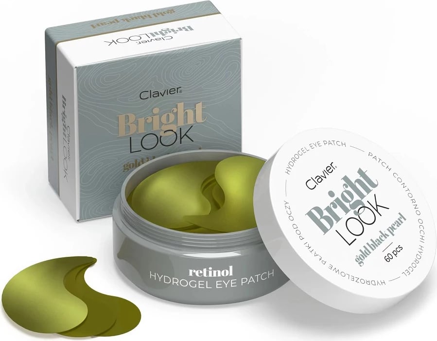Patches për sy Clavier Bright Look Hydrogel Gold Black Pearl për femra, 60 copë