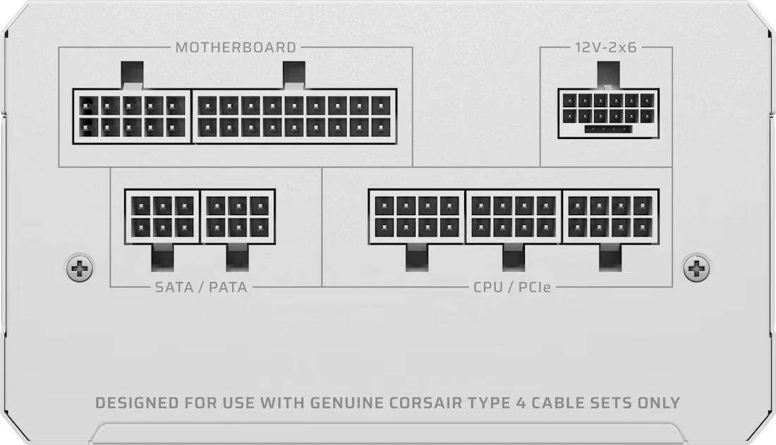 Kasë Corsair RM850e, 850 W, modular, ATX 3.1, e bardhë