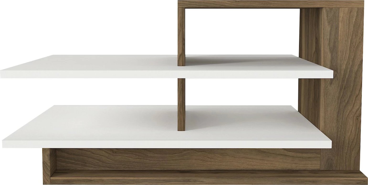 Tavolinë e ulët Skye Decor, Venüs, e bardhë dhe arre