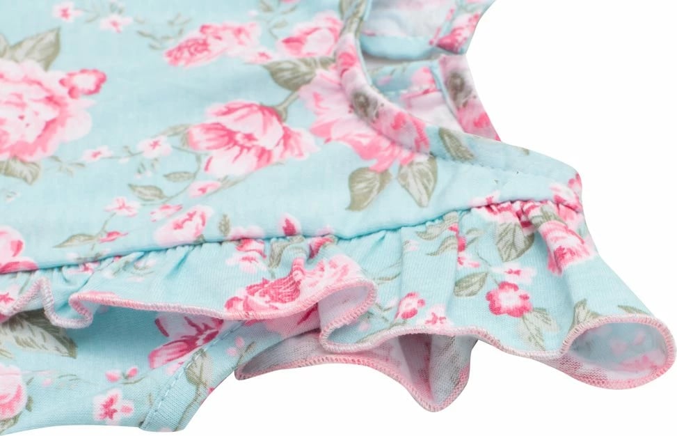 fustan veror për bebe New Baby Roses, 100% pambuk, madhësi 56 (0-3m), për vajza, turkeze