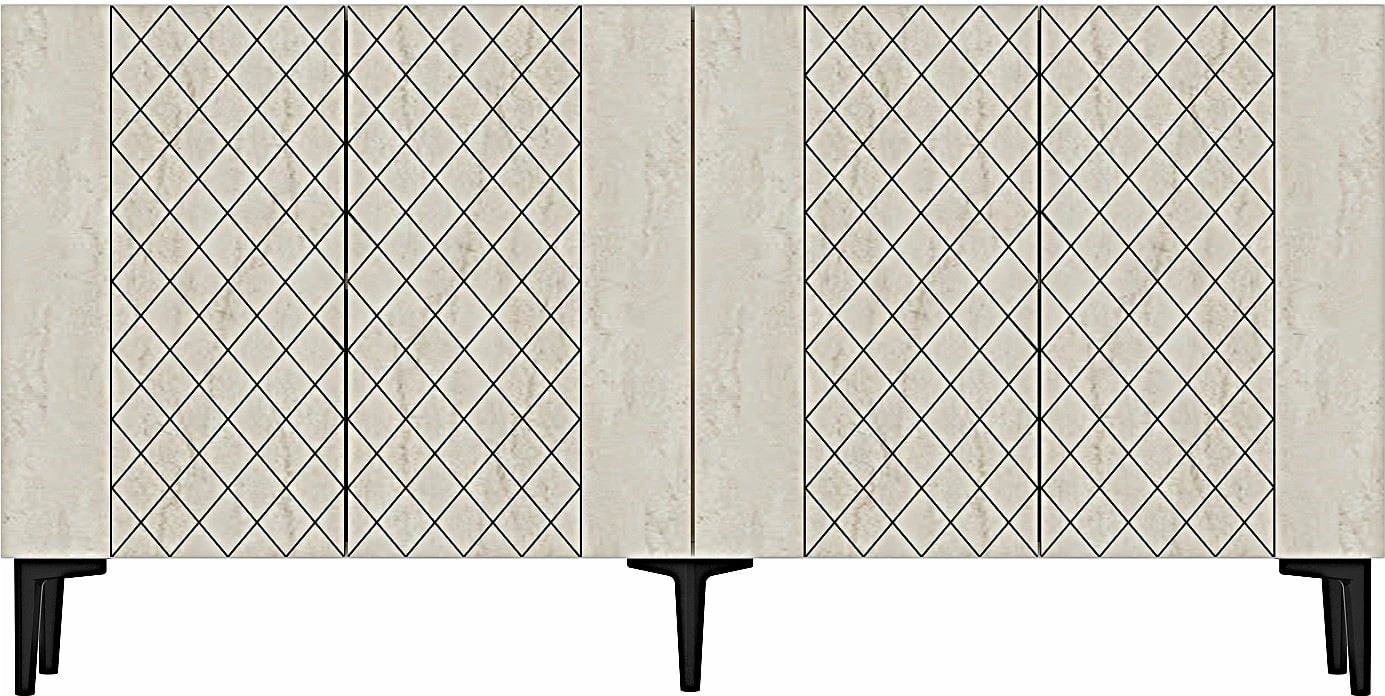 Konsol Skye Decor, Resso 150, e bardhë, travertin