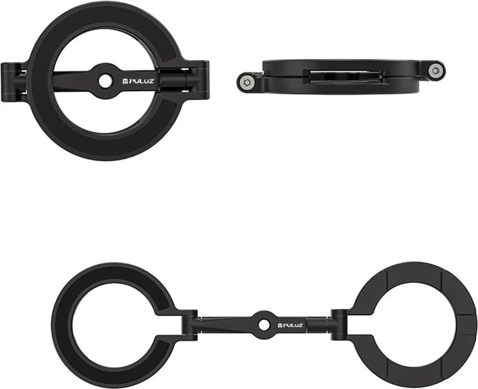 Mbajtës magnetik për celular, Puluz PU3224B, MagSafe, i rregullueshëm 180°/360°, aliazh alumini, i palosshëm, i zi