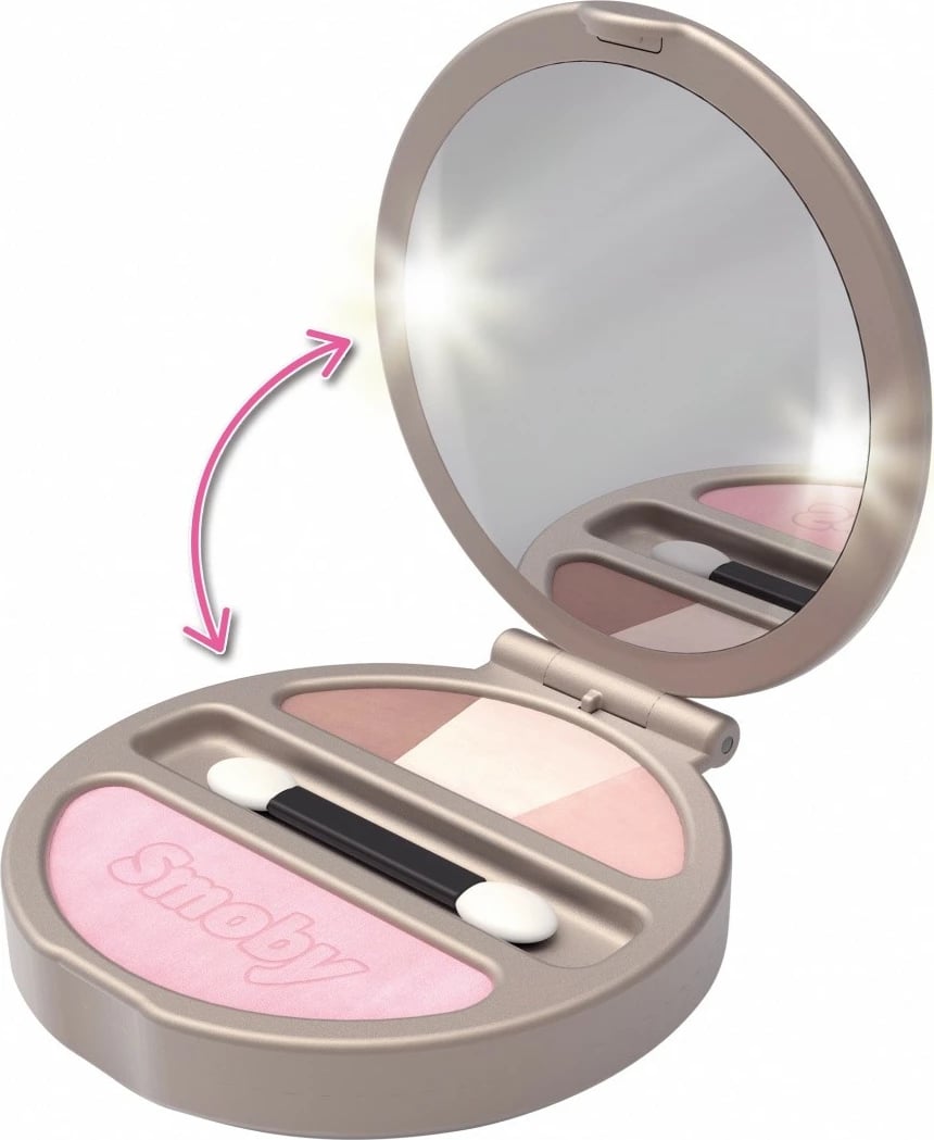 Kuti pudre lodër Smoby Beauty Light-up Powder Box, për vajza, Bezhe