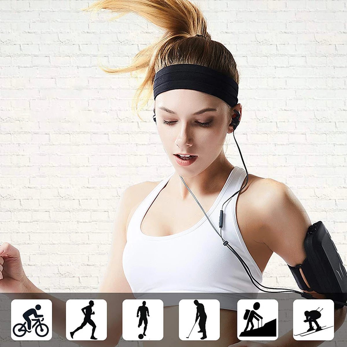 Shirit elastik për kokë Hurtel për vrapim dhe fitnes, portokalli Shirit elastik për kokë Hurtel për vrapim dhe fitnes, portokalli