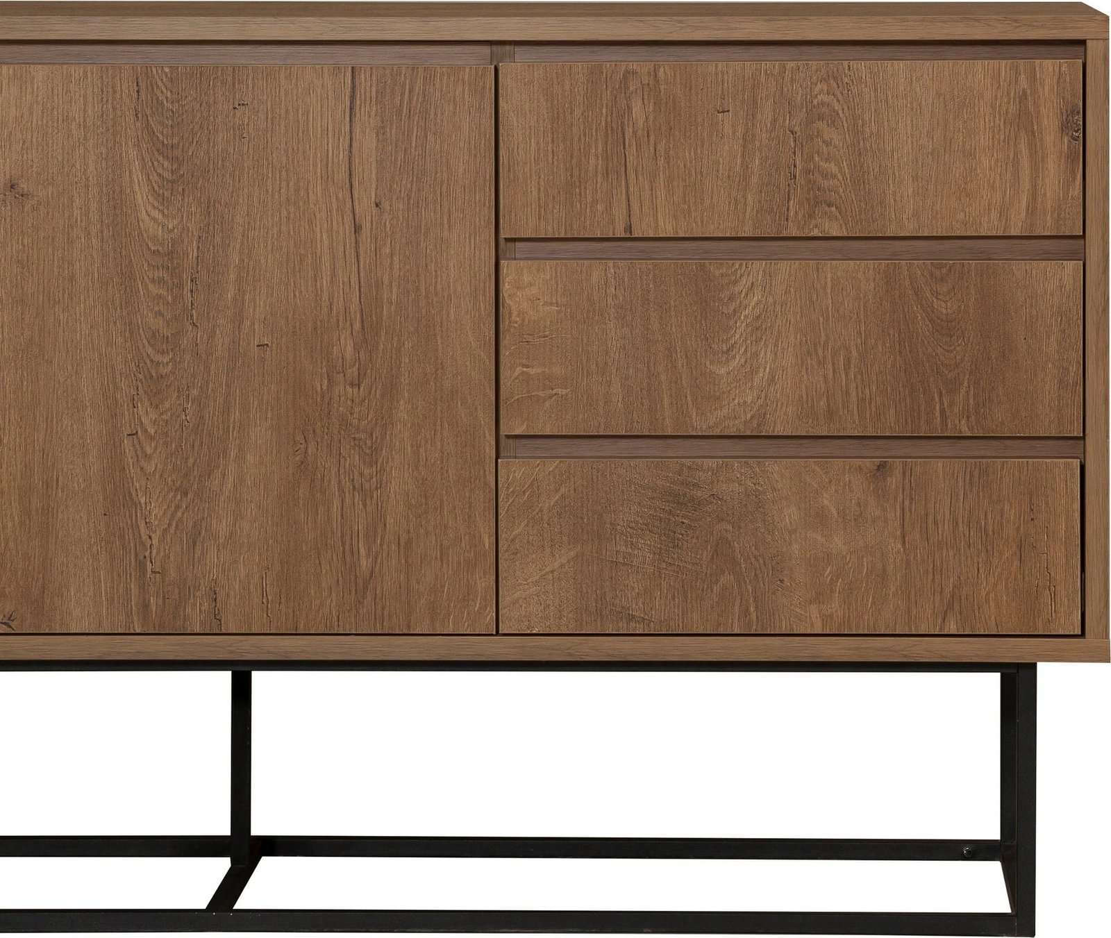 Set mobiljesh për dhomë dite, ngjyrë arre dhe e zezë, Skye Decor, Laxus Takım 1