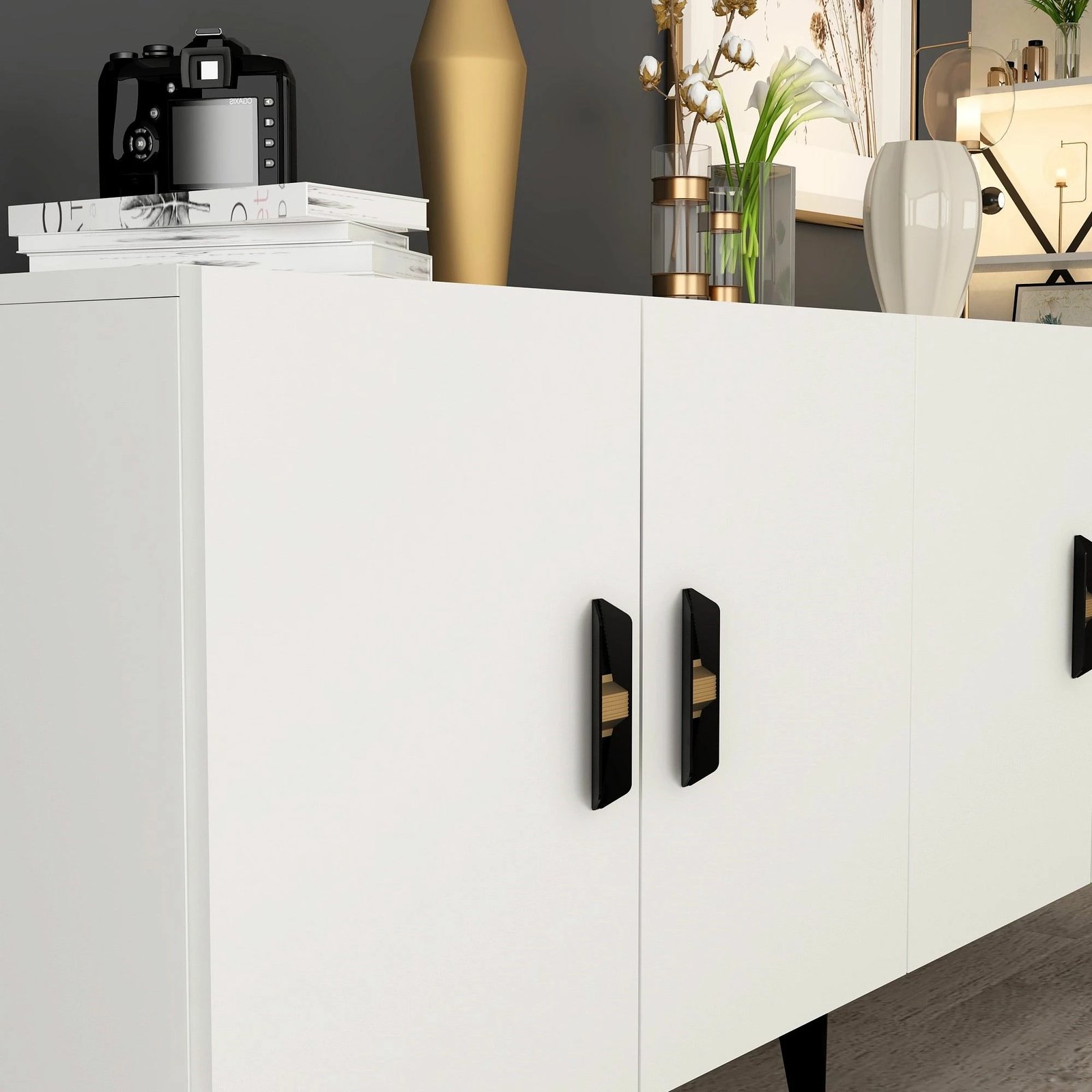 Konsol Skye Decor, ngjyrë e bardhë, Plus