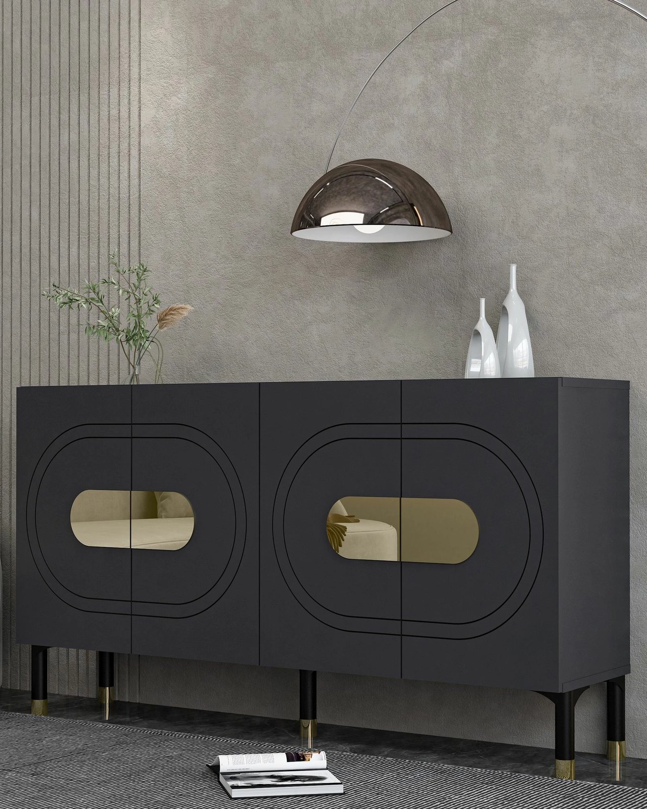 Konsolë Skye Decor, Demet, anthracite, ari