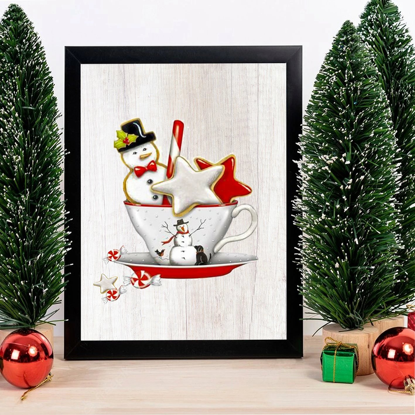 Pikturë dekorative me kornizë, MDF, shumëngjyrëshe, Wallity, SC7436501293291