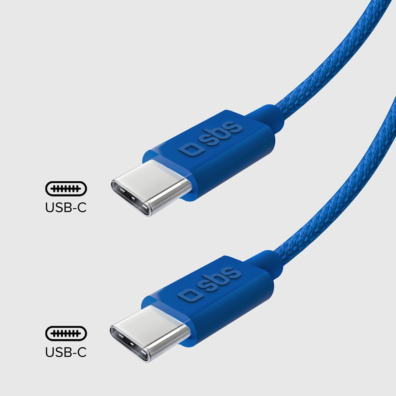 Kabllo USB-C në USB-C SBS TECABLETISSUETCCB, 1.5m, 60W, tekstil, Blu Kabllo USB-C në USB-C SBS TECABLETISSUETCCB, 1.5m, 60W, tekstil, Blu