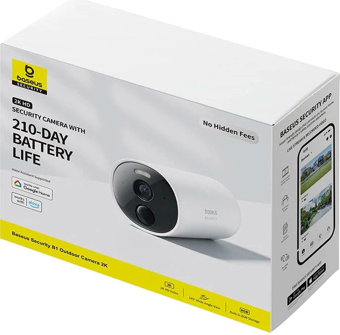 Kamerë sigurie Baseus B1 2K, IP, Wi-Fi, për jashtë, Bardhë Kamerë sigurie Baseus B1 2K, IP, Wi-Fi, për jashtë, Bardhë
