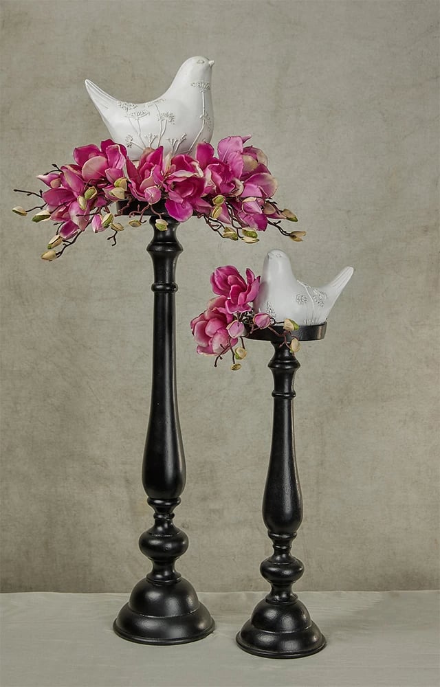 Dekor zog CALIS, polirezine, e bardhë-bezhë, 18x11x14cm