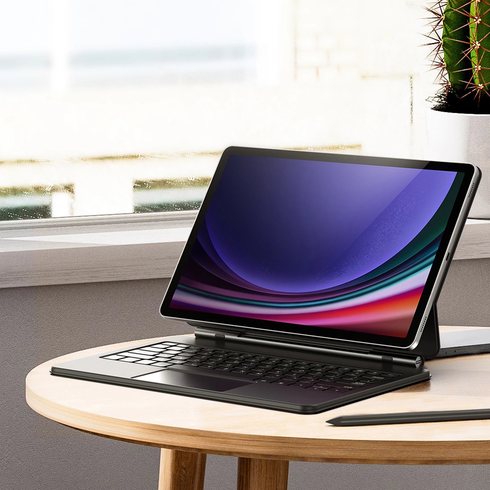 Mbështjellës me tastierë Bluetooth Dux Ducis MK Series për Samsung Galaxy Tab S9+, S8+, S7+, i zi