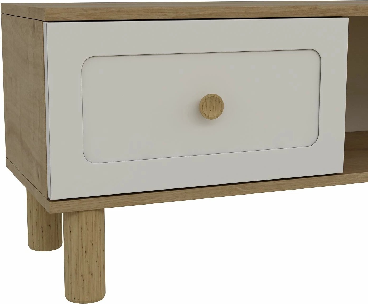 Komodë TV Skye Decor, Rosalinda Bohem, ngjyrë lis safir dhe e bardhë