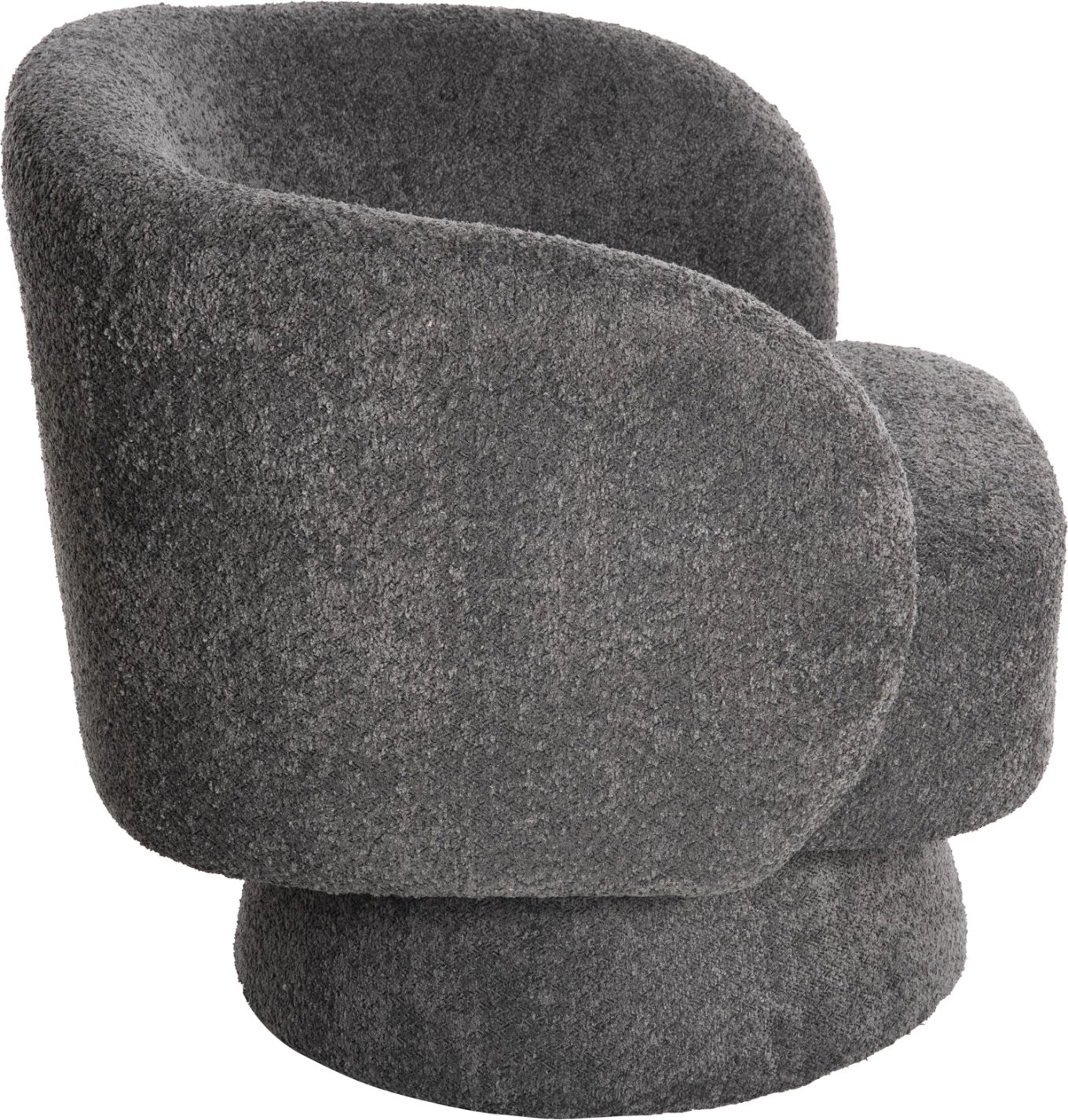 Karrige rrotulluese KARLEN FH9592.01, pëlhurë boucle gri, 78x81x77H cm