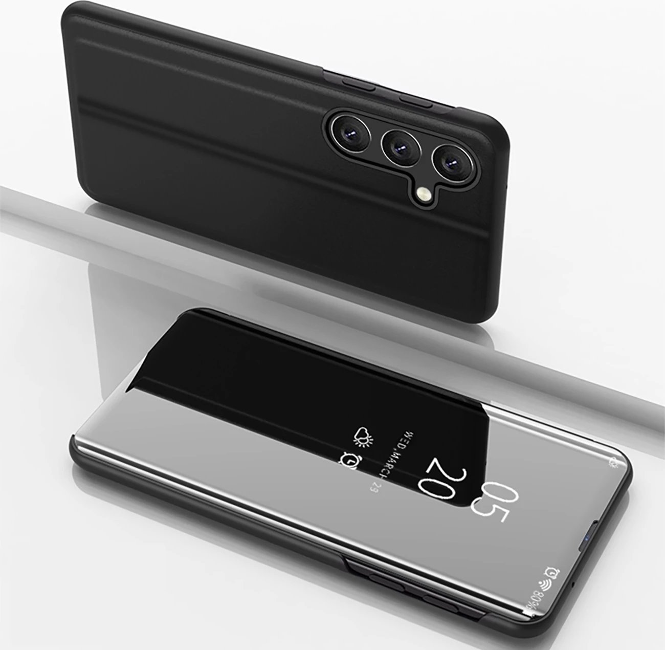 Mbështjellës Hurtel Clear View për Samsung Galaxy A26, Flip, i zi