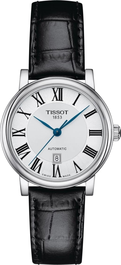 Orë dore TISSOT Carson Automatic për femra, e zezë