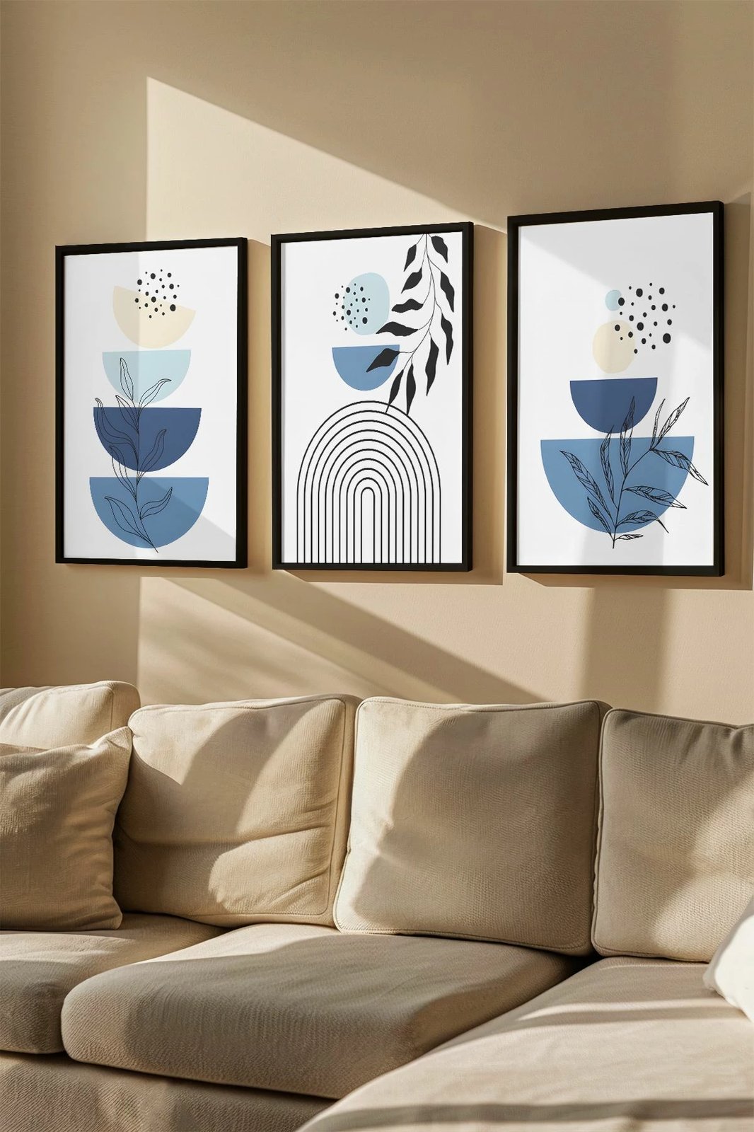 Pikturë dekorative me kornizë (3 copë), Wallity, Artvmodel5-Siyah