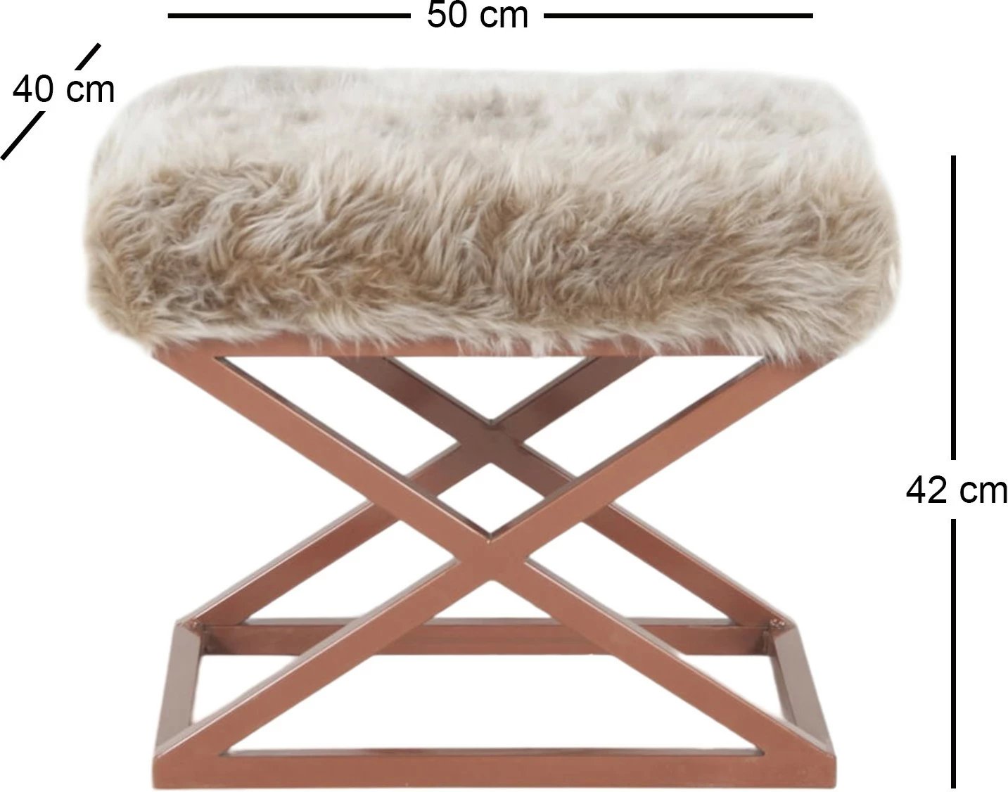 Puf Atelier del Sofa, pelush Capraz, ngjyrë bakri