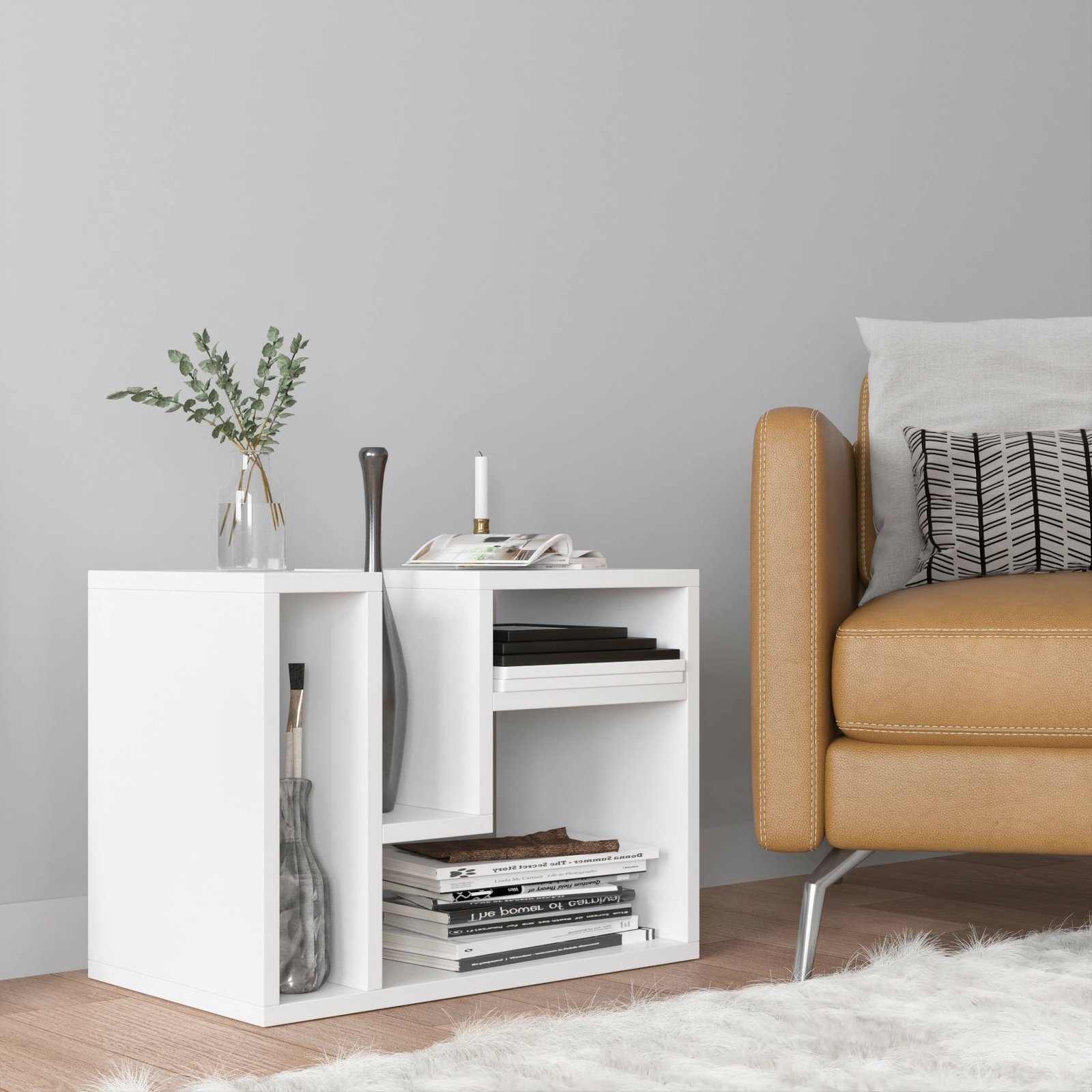 Tavolinë anësore Hanah Home, Abies, e bardhë