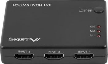 Switch LANBERG VIDEO, 3X HDMI, micro usb, i zi