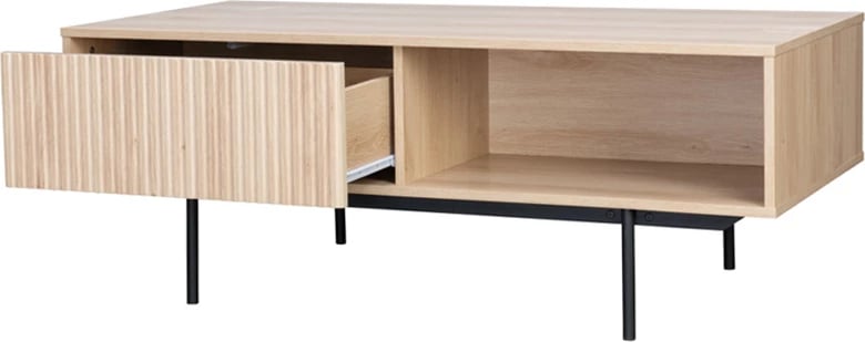 Tavolinë kafeje Rigote, 1 sirtar, sonoma e zezë, 120x59x45