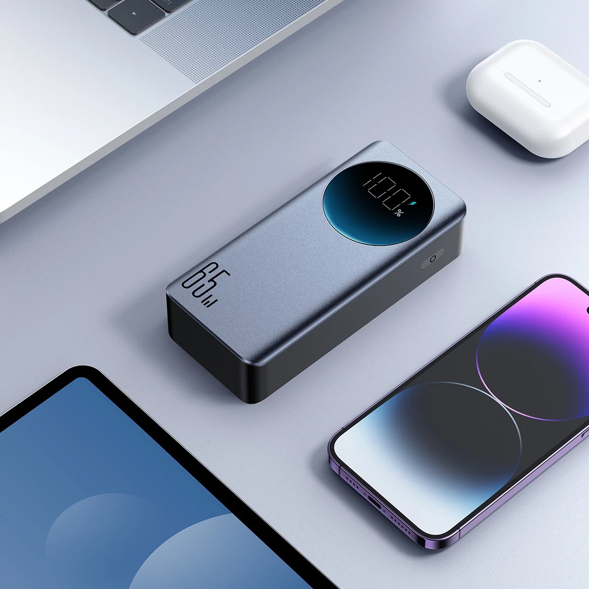 Power bank Joyroom JR-PBF05, 30000mAh, 65W, me ekran dixhital, e zezë