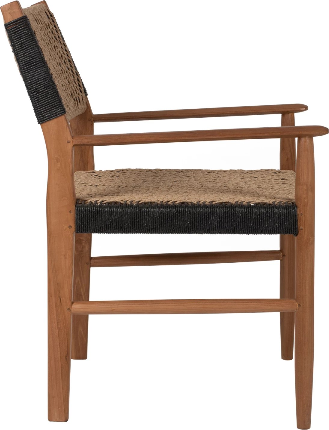 Karrige me krahë për ngrënie, dru teak, litar sintetik, 57x66x86H cm, FH9383.01