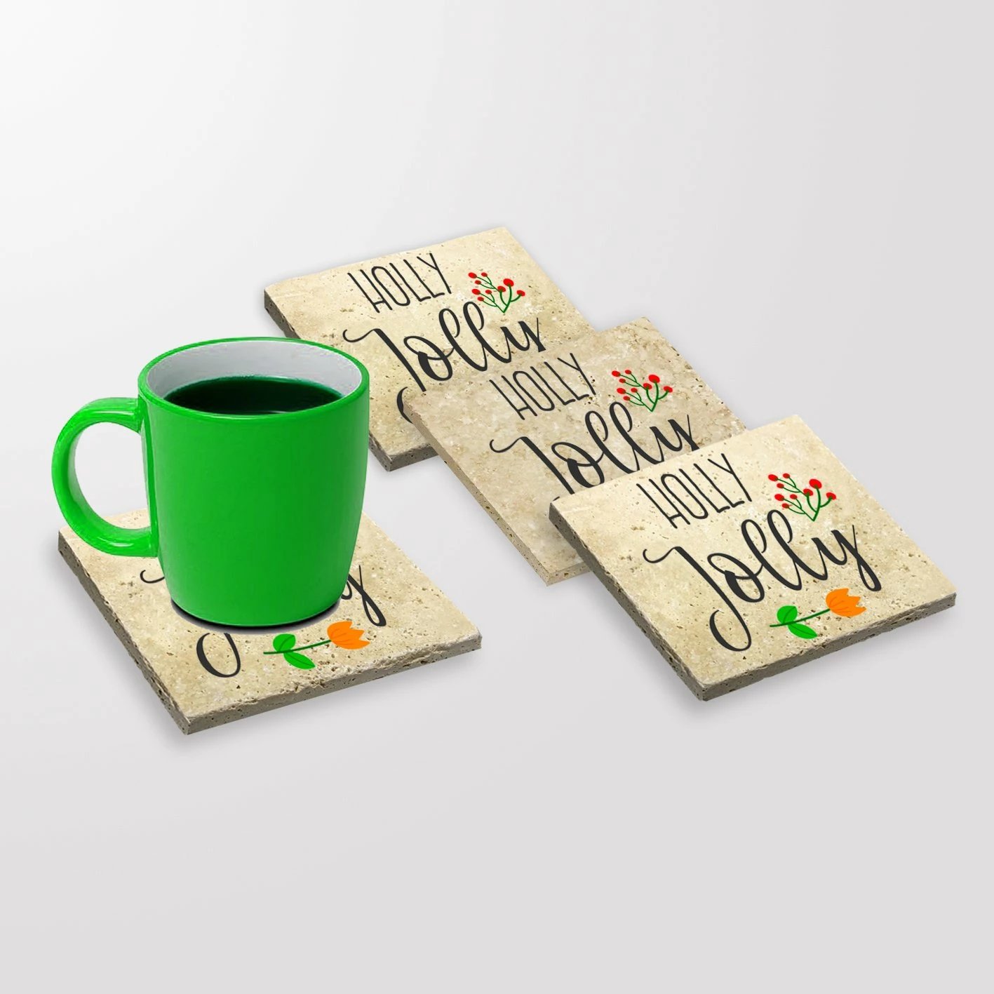 Set 4 copë mbrojtëse gotash prej guri natyral, Hermia, TBA122385