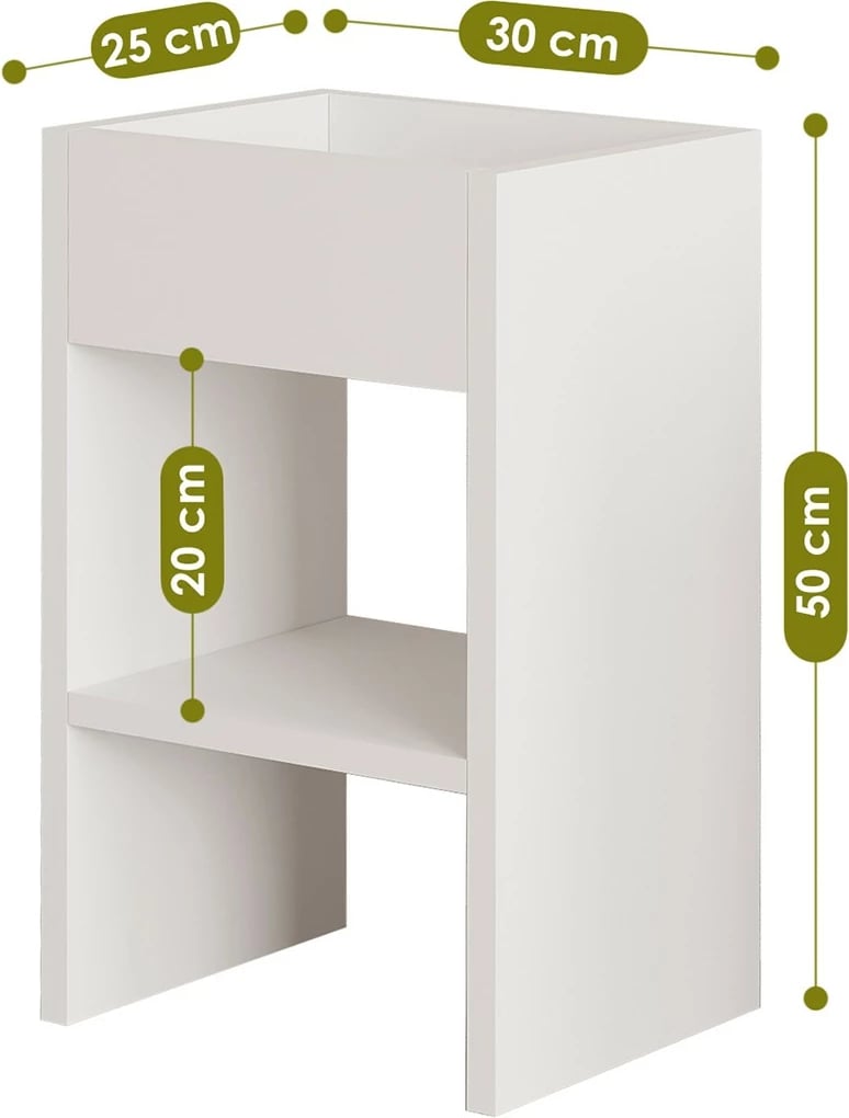 Tavolinë anësore Hanah Home, Karen, e bardhë Tavolinë anësore Hanah Home, Karen, e bardhë