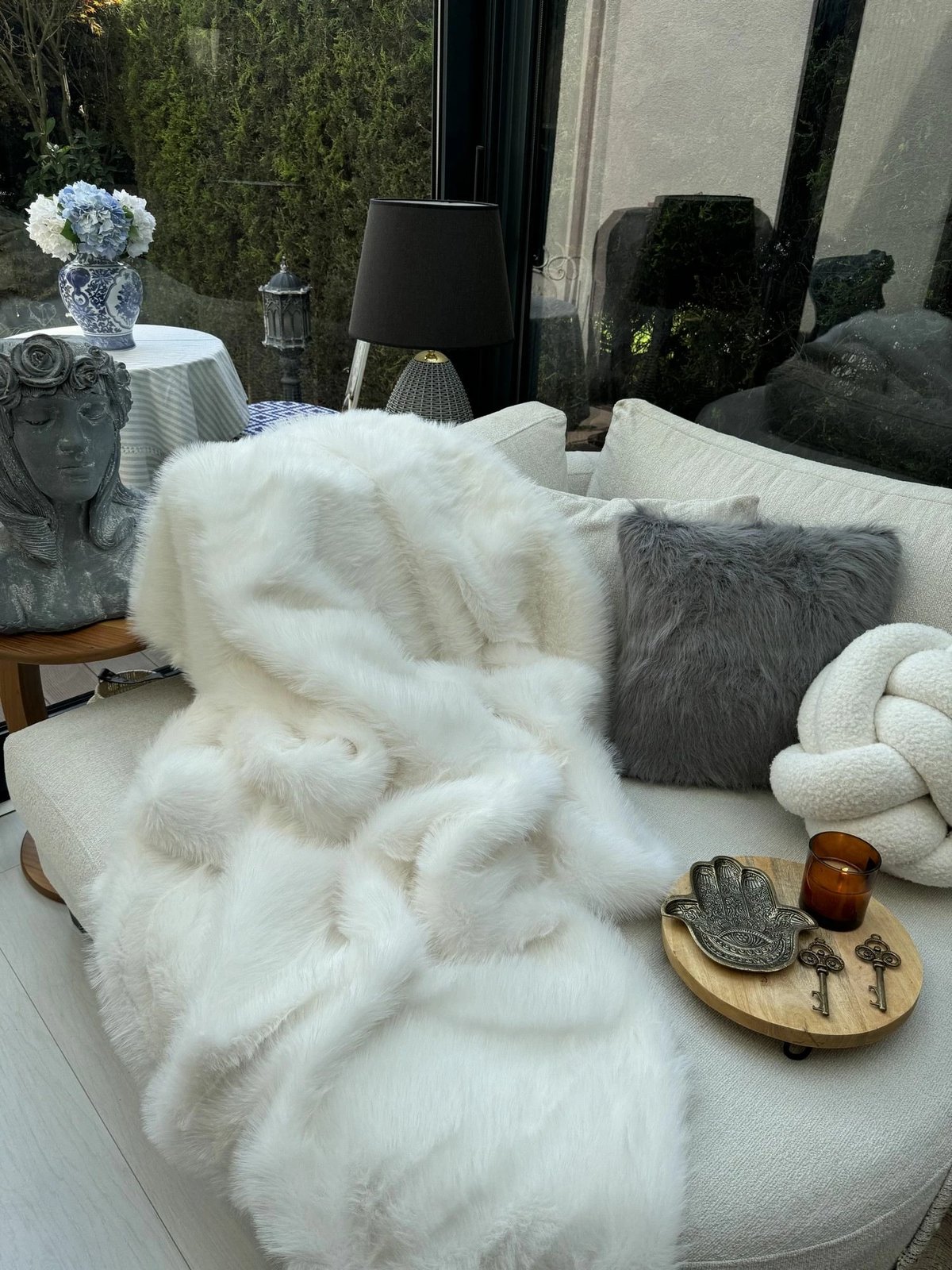 Mbulesë divani Evila Originals, Lolita, e bardhë, 150x100cm