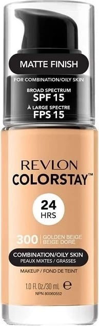Fondatinë Revlon ColorStay për lëkurë të kombinuar/yndyrshme 300 Golden Beige SPF15, 30ml