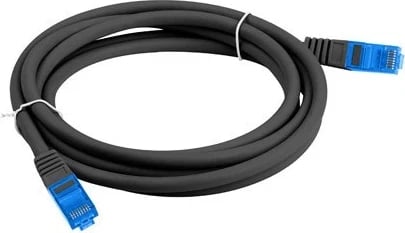 Kabllo Lanberg Patchcord, CAT.6A S / FTP, 1m, e zezë