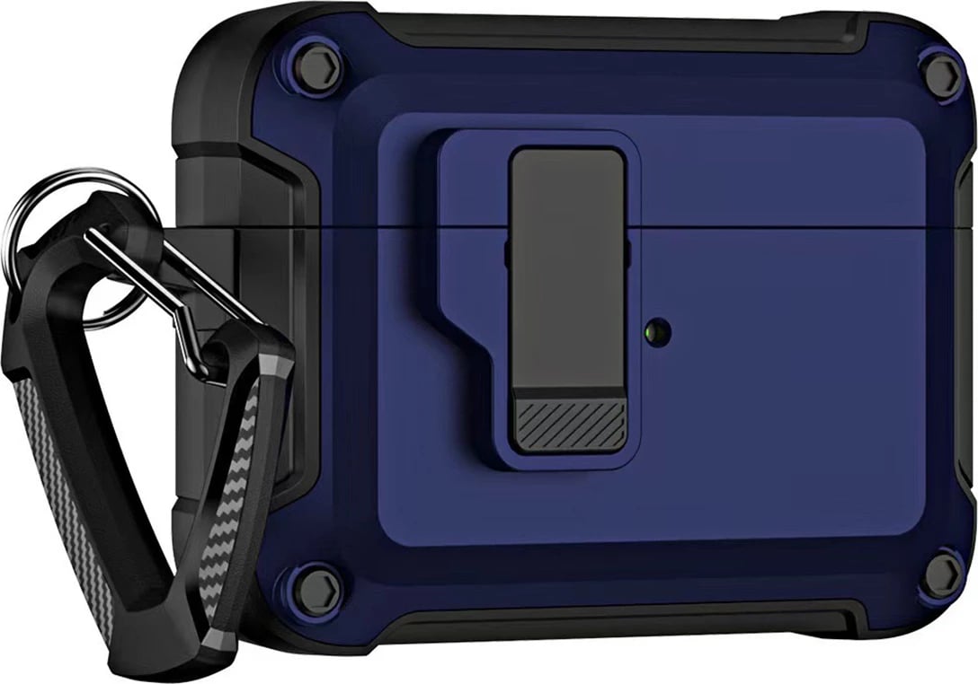 Mbështjellës Hurtel Pro Armor për AirPods 4 me karabiner, Blu