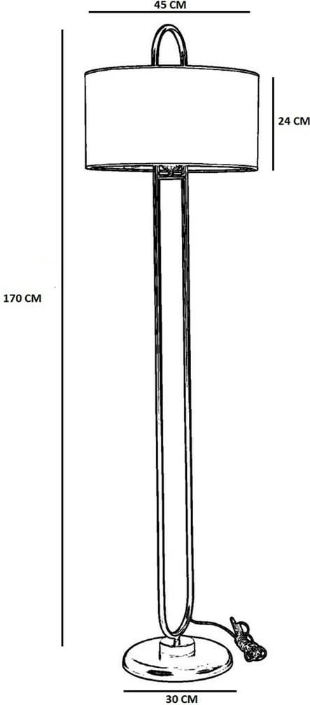 Llambë dyshemeje Opviq Elips, këmbë eskitme, abazhur krem