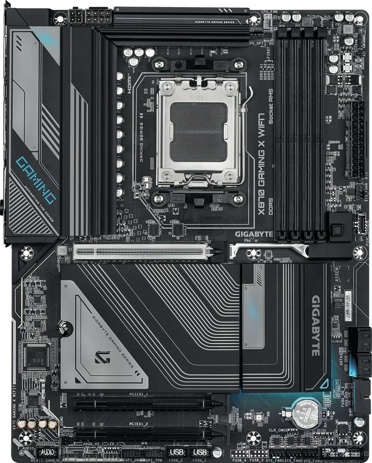 Pllakë amë Gigabyte X870 GAMING X WIFI7, Socket AM5, AMD Ryzen 9000, DDR5, Wi-Fi 7
